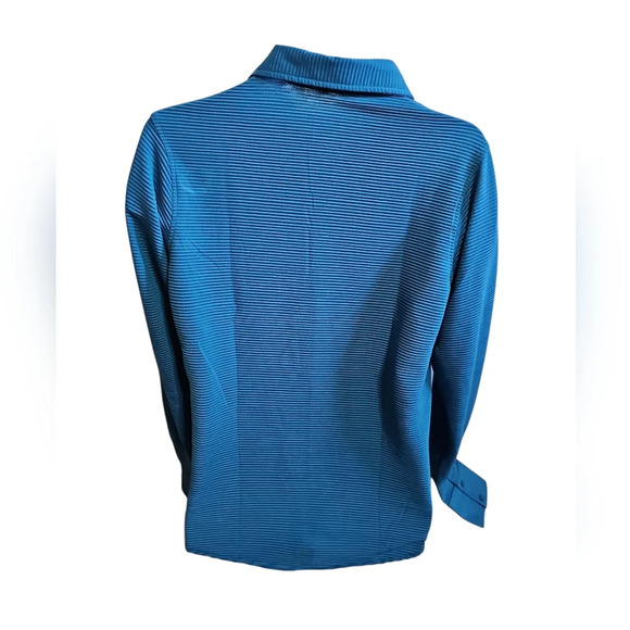 Andres Velasco M Blue Ribbed Button Shirt Y2K International Male Undergear - Picture 3 of 7